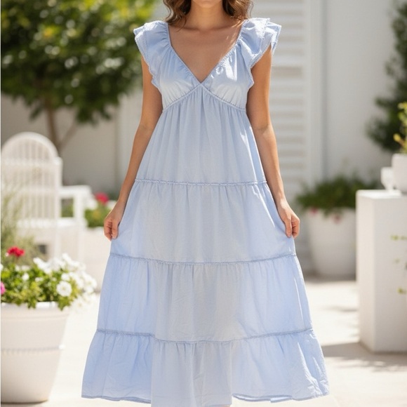 Baevely Dresses & Skirts - Elegant Sky Blue Maxi Dress